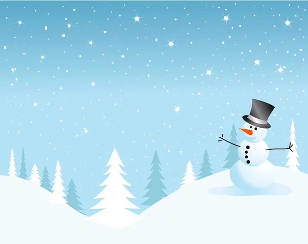 Carte de bonhomme de neige vectoriel pour Noël — Image vectorielle