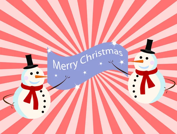 Tarjeta del muñeco de nieve del vector para la Navidad — Archivo Imágenes Vectoriales