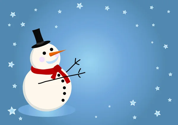 Vector sneeuwman kaart voor kerst — Stockvector