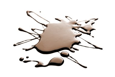 Liquid dark chocolate isolated