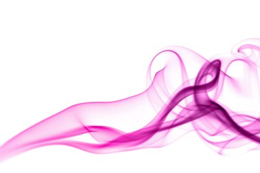 Pink smoke in form of woman isolated clipart