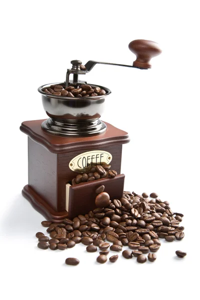 Molinillo de café y café tostado — Foto de Stock
