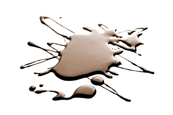 Flüssige dunkle Schokolade isoliert — Stockfoto