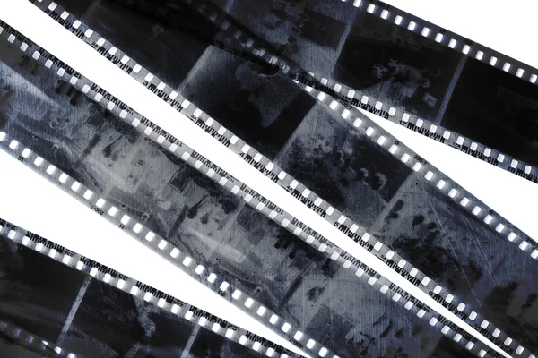 Oude grunge negatieve films geïsoleerd — Stockfoto