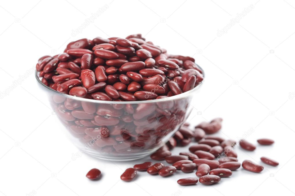 Bowl with haricot bean isolated