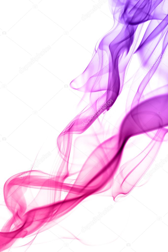 Abstract pink smoke isolated