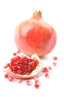 Ripe pomegranate isolated clipart