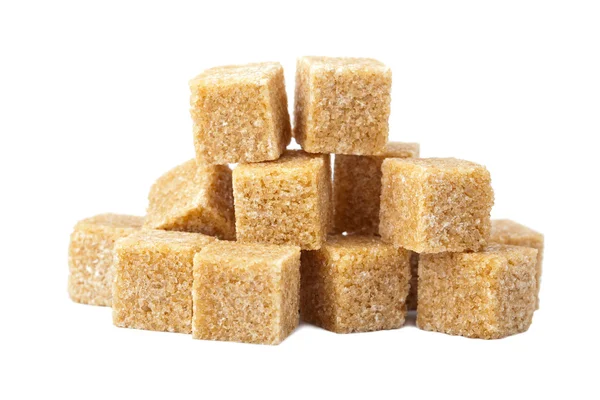 Cubos de azúcar moreno aislados —  Fotos de Stock