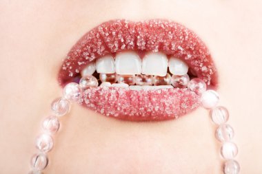 Sweet lips and white teeth clipart