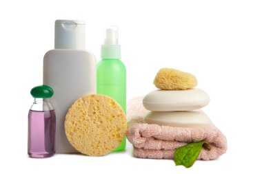 Cosmetics and body care products isolated clipart