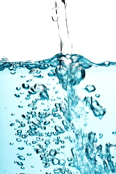Blaues Wasser spritzt vereinzelt — Stockfoto