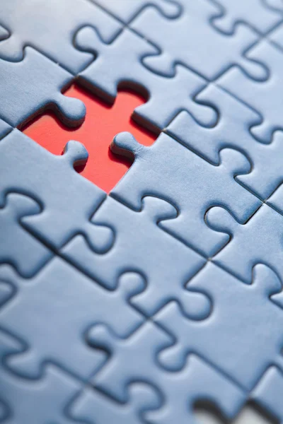 Abstract puzzle background with one missing piece — Stock Photo, Image