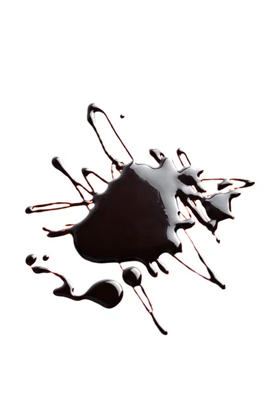 Flüssige dunkle Schokolade isoliert — Stockfoto