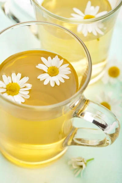 Taza de té de hierbas con flores de manzanilla —  Fotos de Stock