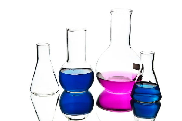 Chemical laboratory equipment isolated — Stock Photo, Image