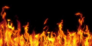 Fire isolated over black background clipart