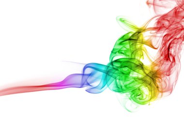 Abstract rainbow smoke background isolated clipart