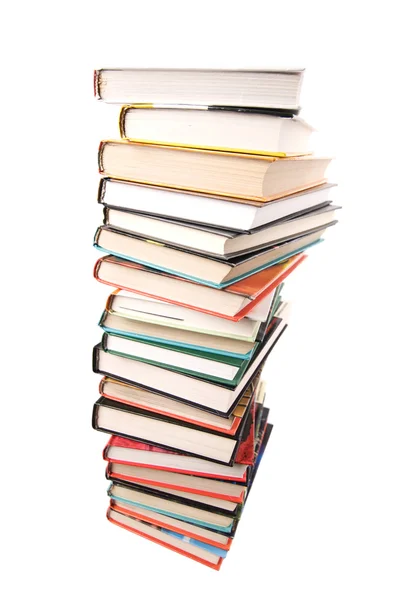 Stor hög av böcker isolerade — Stockfoto