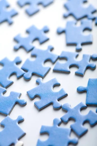Pezzi puzzle blu — Foto Stock