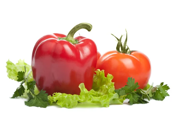 Färgglada färska grönsaker isolerade — Stockfoto