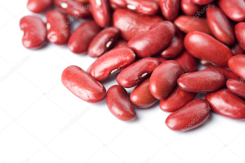 Red haricot beans isolated