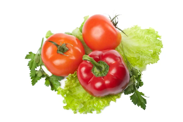 Kolorowe warzywa świeże na białym tle — Zdjęcie stockowe