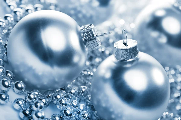 Silver christmas balls — Stock Photo, Image