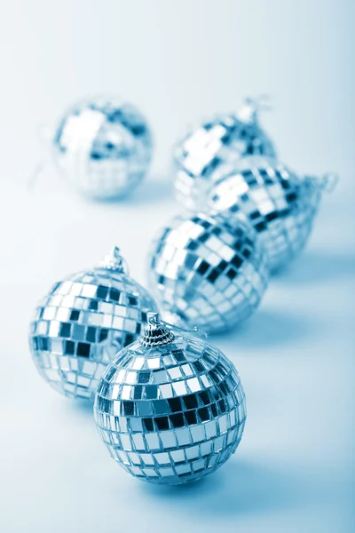 Silver christmas balls — Stock Photo, Image