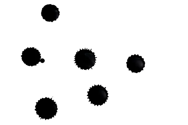 Чорні плями чорнила ізольовані — стокове фото