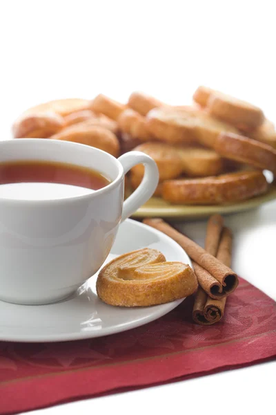 Tea and cookies isolated — Stock Photo, Image