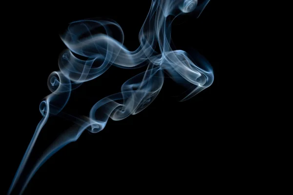Streszczenie niebieskiego dymu na białym tle — Zdjęcie stockowe