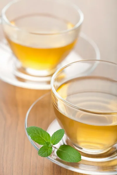 Groene thee met munt — Stockfoto