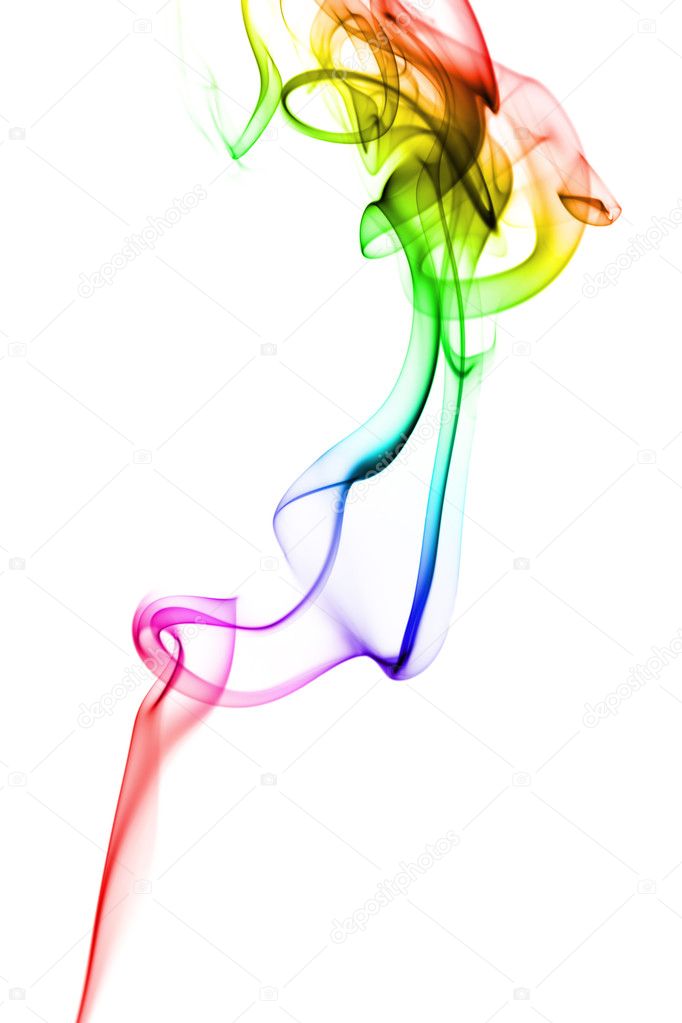 Abstract colorful smoke isolated