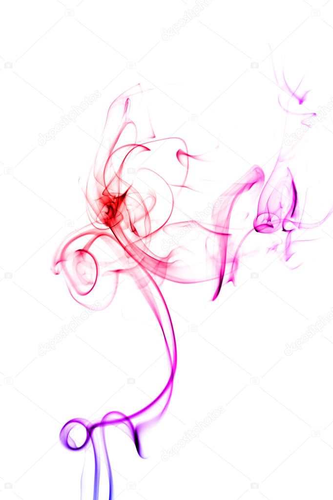 Abstract colorful smoke isolated