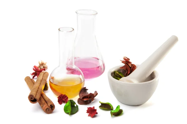 Set de aromaterapie izolat — Fotografie, imagine de stoc