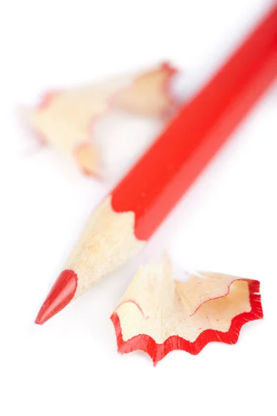 Creion roșu izolat — Fotografie, imagine de stoc