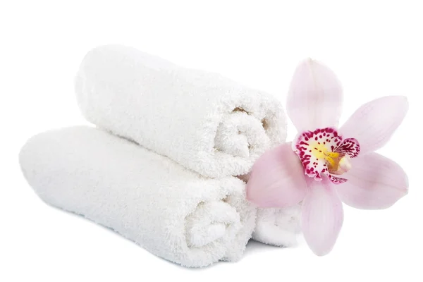 Fiori e asciugamani — Foto Stock