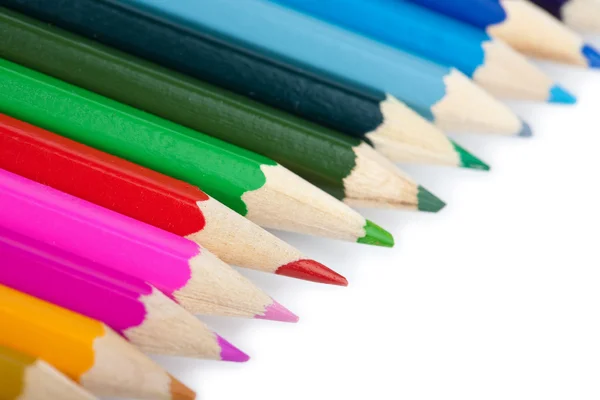 Línea de lápices de colores aislados —  Fotos de Stock