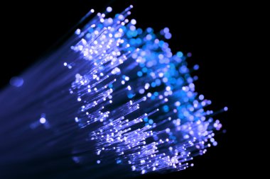 Blue shining fiber optic clipart