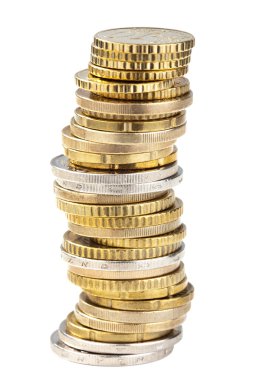 Stack of coins isolated clipart