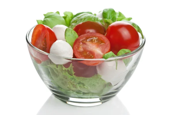 Salat in Schüssel isoliert — Stockfoto