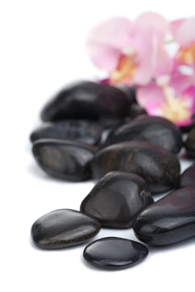 Чорні спа-камені ізольовані — стокове фото