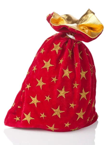 Red christmas sack isolated — Stock Photo, Image