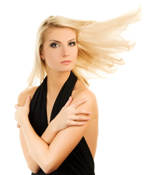 Vacker Ung Kvinna Med Curl Håret — Stockfoto