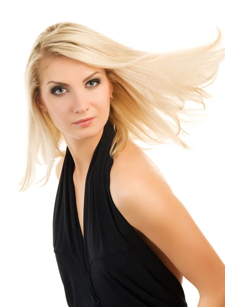 Vacker ung kvinna med curl håret — Stockfoto