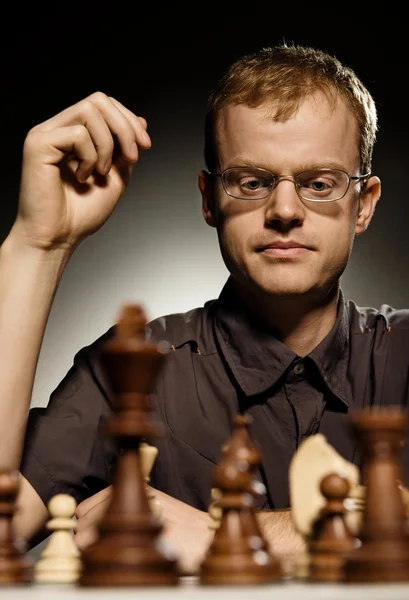 Thoughtful Chess Master — Stock Photo, Image