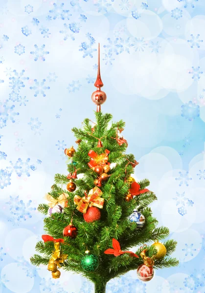 Χριστουγεννιάτικου Δέντρου Πάνω Από Αφηρημένα Φόντο — Φωτογραφία Αρχείου