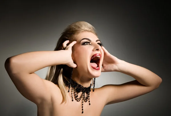 Screaming Vamp Woman — Stock Photo, Image