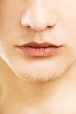 Close-up shot of a part of man's face clipart