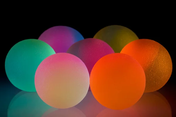 Stylish colurful balls with reflection. Isolated on black backgr — Stock Photo, Image